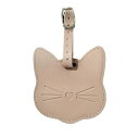 LOYELEY 猫 ネームタグ バッグタグ 荷物タグ スーツケースタグ PUレザー 可愛い 軽量 柔軟 耐用 取り外し簡単 旅行タグ 紛失防止 お子様バッグ/スーツケース/スポーツバッグ 通用 旅行 出張用 (ピンク)