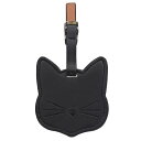 LOYELEY 猫 ネームタグ バッグタグ 荷物タグ スーツケースタグ PUレザー 可愛い 軽量 柔軟 耐用 取り外し簡単 旅行タグ 紛失防止 お子様バッグ/スーツケース/スポーツバッグ 通用 旅行 出張用 (ブラック)