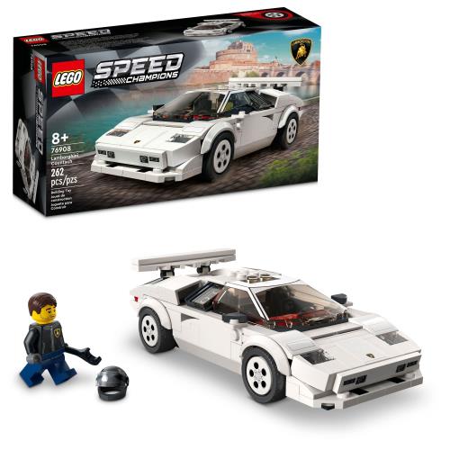 レゴ(LEGO) スピードチャンピオンズ ランボルギーニ・カウンタック 76908 組み立てキット 1970年代のアイコニックなスーパースポーツカーのコレクションモデル 8歳以上のお子様向け ドライバーのミニフィギュアとヘルメットとレンチ付き (262ピース)