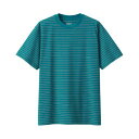 無印良品 紳士 天竺編みクルーネック半袖Tシャツ (ボーダー) メンズ AB1MKA4S グリーンボーダー 紳士S