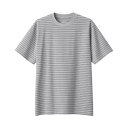無印良品 紳士 天竺編みクルーネック半袖Tシャツ (ボーダー) メンズ AB1MKA4S グレーボーダー 紳士S