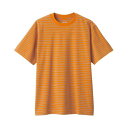 無印良品 紳士 天竺編みクルーネック半袖Tシャツ (ボーダー) メンズ AB1MKA4S オレンジボーダー 紳士S