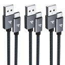 【0.2m+1m+2m 3本/黒】RAMPOW usb c ケーブル タイプc ケーブル 急速充電 QuickCharge3.0対応 USB2.0規格 iPhone16/iPhone15シリーズ充電ケーブル Sony Xperia/Samsung/Asus Zenfone/Fujitsu Arrows/PS5コントローラー タイプc多機種対応 在宅勤務支援