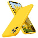 SURPHY iphone 11 Pro ケース シリコン, 直辺iPhone 11 Pro シリコンケース(各レンズの個別保護) 5.8インチ対応(2019)アイフォン11 Pro ケース 耐衝撃 防指紋 超軽量 全面保護 カバー ソフト ワイヤレス充電対応 (ひまわり黄)