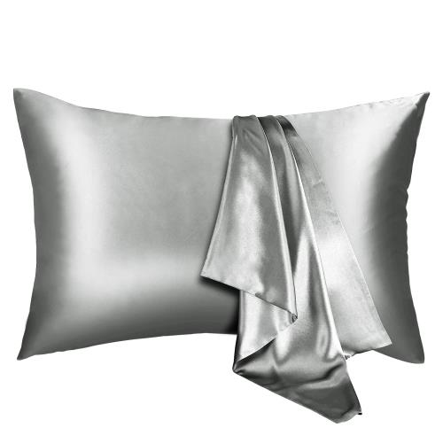 Sugarman 枕カバー 43 63 枕カバー ピローケース 美肌 美髪 静電気防止 光沢 防ダニ 敏感肌 両面タイプ おしゃれ 封筒式 洗える 【1枚】(シルバーグレー)