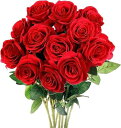 siawadeky 造花 バラ フェイクバラブーケ 12本セット ローズ 造花 薔薇 花飾り 枯れない花 ロマンチックな恋を象徴 誕生日 結婚式 お花 セット ...