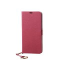 エレコム AQUOS sense2 ケース SH-01L SHV43 手帳型 レザー フィンガーストラップ付き 【金属のサイドマグネットがかわいいを演出】 ディープピンク PM-SH01LPLFJPND