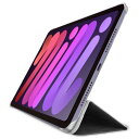 エレコム iPad mini7(A17 Pro 2024年) mini6 第6世代 ケース 超薄型 軽量 三つ折りスタンド ソフトレザー 背面クリア ブラック TB-A21SWV2BK