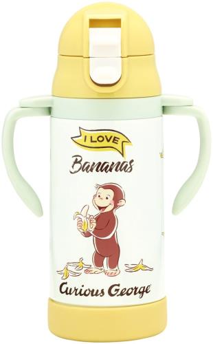 スケーター(Skater) 両手 ストロー付き ステンレス 水筒 350ml ベビーマグ おさるのジョージ STWM3N-A