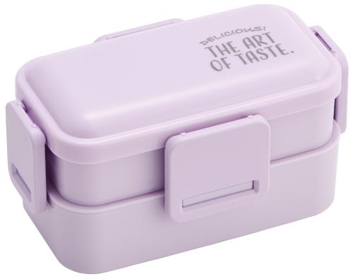 スケーター(Skater) 弁当箱 2段 600ml 女性用 抗菌 ふんわり盛れる ドーム型フタ 日本製 ニュアンスカラー パープル PFLW4AG