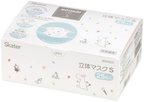 スケーター(Skater) 不織布 立体 マスク 25枚 箱入り 2-3才 ムーミン 星 子供用 増量 三層構造 MSKB25N-A