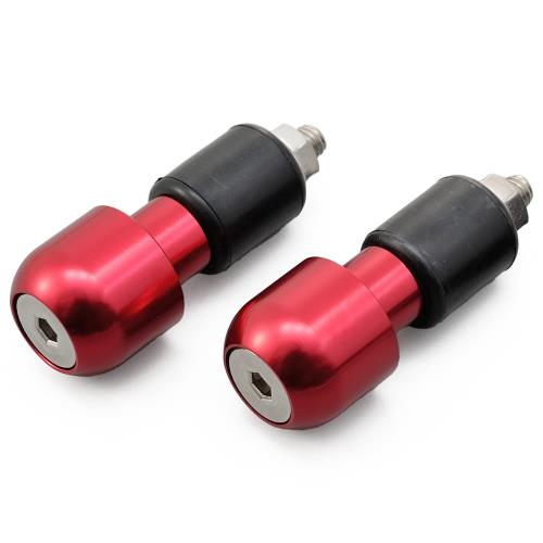 デイトナ(Daytona) バーエンド バイク 汎用 内径φ14-19 アルミビレット ラウンドタイプ レッド 67810