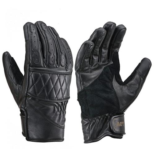 デイトナ(Daytona) バイク グローブ 冬 革(ヤギ革) 防水 防風 スマホ対応 AWカフェレーサーグローブ HBG-059 ブラック XLサイズ 22207