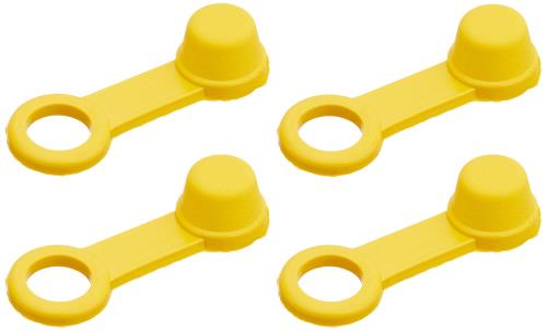 デイトナ(Daytona) ブリーダーラバーキャップ4個入り イエロー 内径φ5mm φ7mmリング付 92986