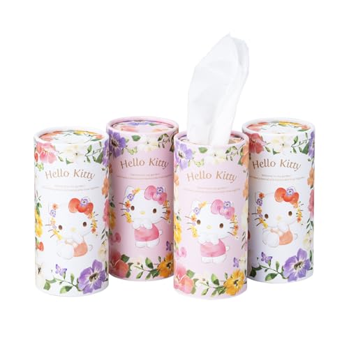 サンリオ ハローキティボトル ティッシュ【ピンク＆ホワイト 4本セット (※1本内容量 120枚60組)】IMP36..