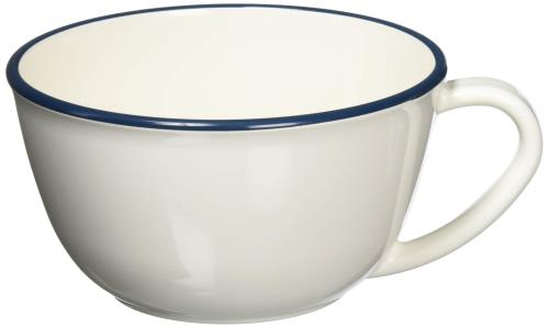 パール金属 スープカップ ホワイト&ネイビー 山中塗 日本製 電子レンジ対応 クリーンコート 渕彩 K-633..