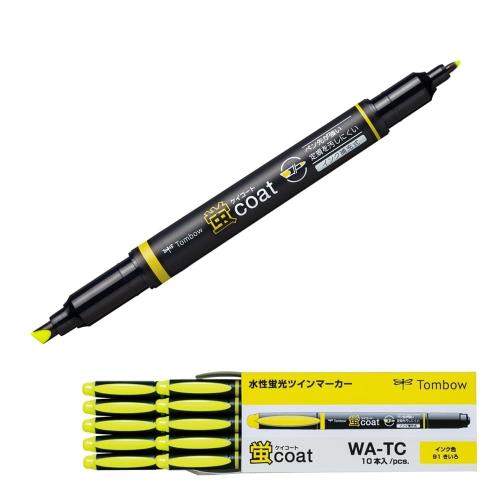 トンボ鉛筆 蛍光ペン 蛍コート 黄色 10本 WA-TC91-10P