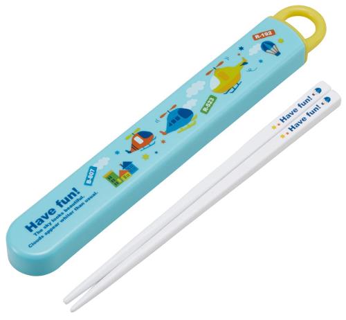 スケーター (skater) 子供用 抗菌 スライド 箸箱セット ヘリコプター 男の子 日本製 ABS2AMAG-A