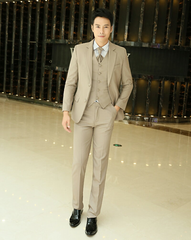 【ポイント9倍UP!】楽天ランキング1位！セレモニースーツ 4点セット ステージ衣装 ダンス衣装 舞台衣装 メンズ タキシード 結婚式 海外 披露宴 二次会 パーティ 演奏会 発表会 フォーマル ウェディング 全5色 パープル グレー ベージュ ピンク ブルー サイズS～3L 27st11cm