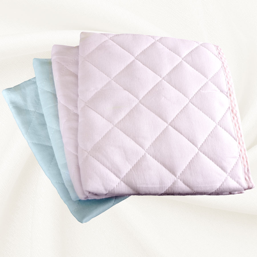 ガーゼ地枕パッド 2色4枚組 ひも止めタイプ ピンク・ブルー