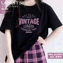 プリントTシャツ レディース 半袖 綿100 コットン 丸首 ゆったりサイズ 夏新作 2025 トレンド カジュアル ファッション おしゃれ 着回し力抜群 ペア...