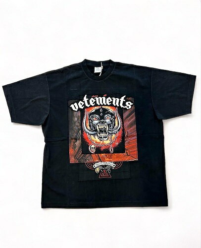 VETEMENTS ヴェトモン MOTORHEAD PATCHED T-SHIRT BLACK Tシャツ