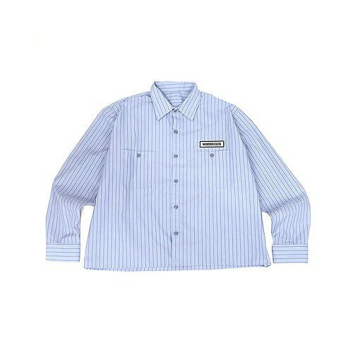 mindseeker }ChV[J[ Box Logo STRIPE SHIRT / LIGHT GREY@Vc