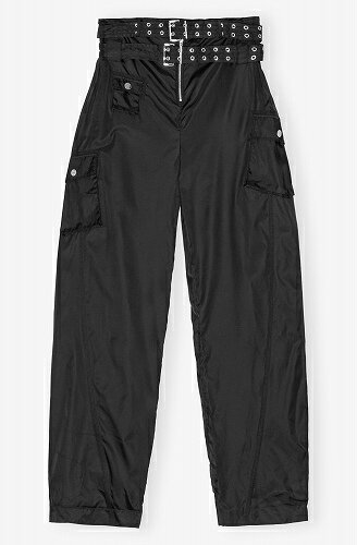 谷ŹʡGANNI ˡ Black Duchesse Nylon Pocket Trousers