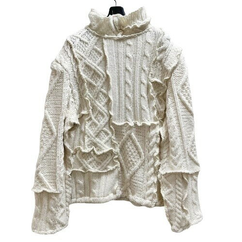 SEEALL V[I[ OVERSIZED PATCHWORK CABLE HIGH NECK I[o[TCY pb`[N nClbN