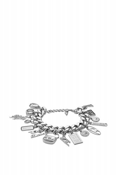 樂天商城 - 【正規取扱店販売品】DIESEL Dx1523 jewel Stainless steel charm chain bracelet ディーゼル ジュエル ブレスレット
