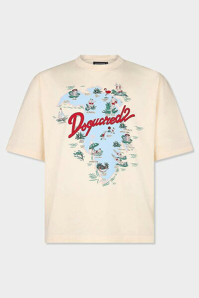 樂天商城 - 【正規取扱店販売品】DSQUARED2 Aloha Souvenir ルーズフィット Tシャツ