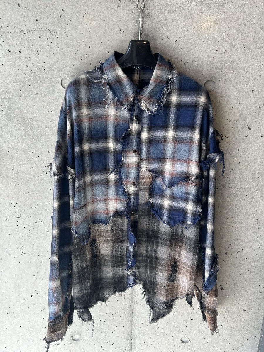 KHOKI コッキ Vintage-effect checked shirt