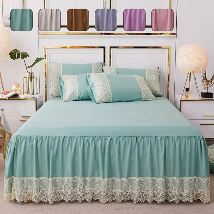 ベドカバー ベッドスプレッド シングル ダブル セミダブル 北欧 ベッドスカート シーツ レースデザイン..