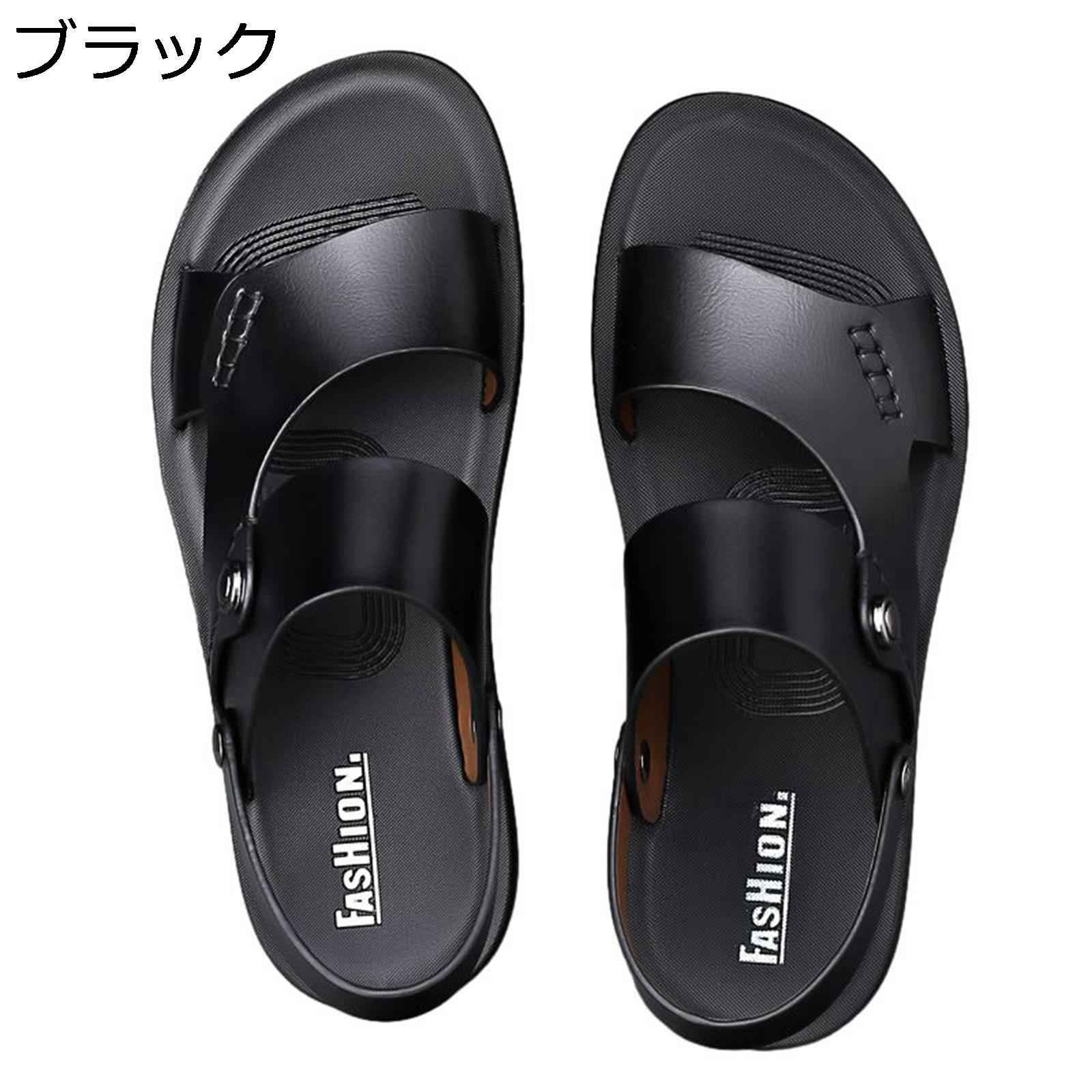 サンダル メンズ.-.cm レザー さんだる カジュアルサンダル 本革 かかと付きway 外履き ドライバーサン..