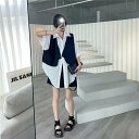 上下セット セットアップ レディース 大きいサイズ シャツ + ショートパンツ 2点セット 半袖 無地 韓国ファッション 可愛い 夏 おしゃれ 夏セットアップ シャツセットアップ レディースセットアップ 重ね着風 10代ファッション 10代 20代 高校生 中学生 LSFA016(3色L-4XL)
