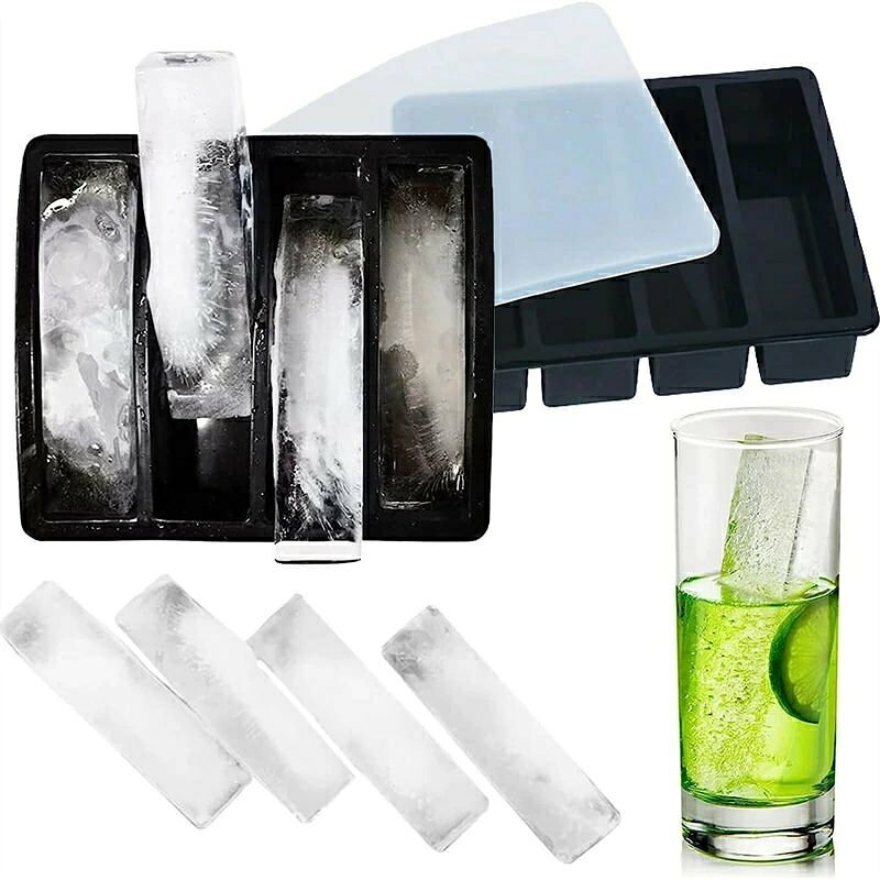 製氷皿 製氷器 四角の氷穴 製氷皿 シリコン 製氷機 シリコン 蓋付き可愛い 細長い 長方形氷 出し簡単 製 氷つくる容器