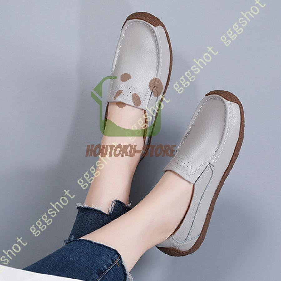 レディース モカシン ローファー 大きいサイズ フラットシューズ スリッポン 婦人靴 柔らか 履きやすい ママシューズ コンフォート厚底 ナースシューズ