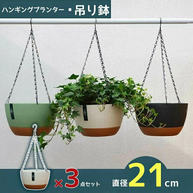 吊り鉢 植木鉢 ハンギングバスケット口径cmっ点セット壁掛け 吊るす 吊り下げ おしゃれ 観葉植物 屋内 ..