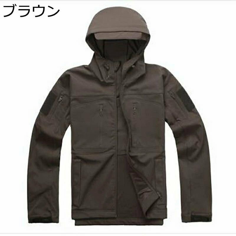 ソフトシェルジャケット メンズ ブルゾン 長袖 ウインドブレーカー フード付き 無地 撥水加工 防風 防寒 マウンテンジャケット 大きめ 快適 無地 柔らかい ...