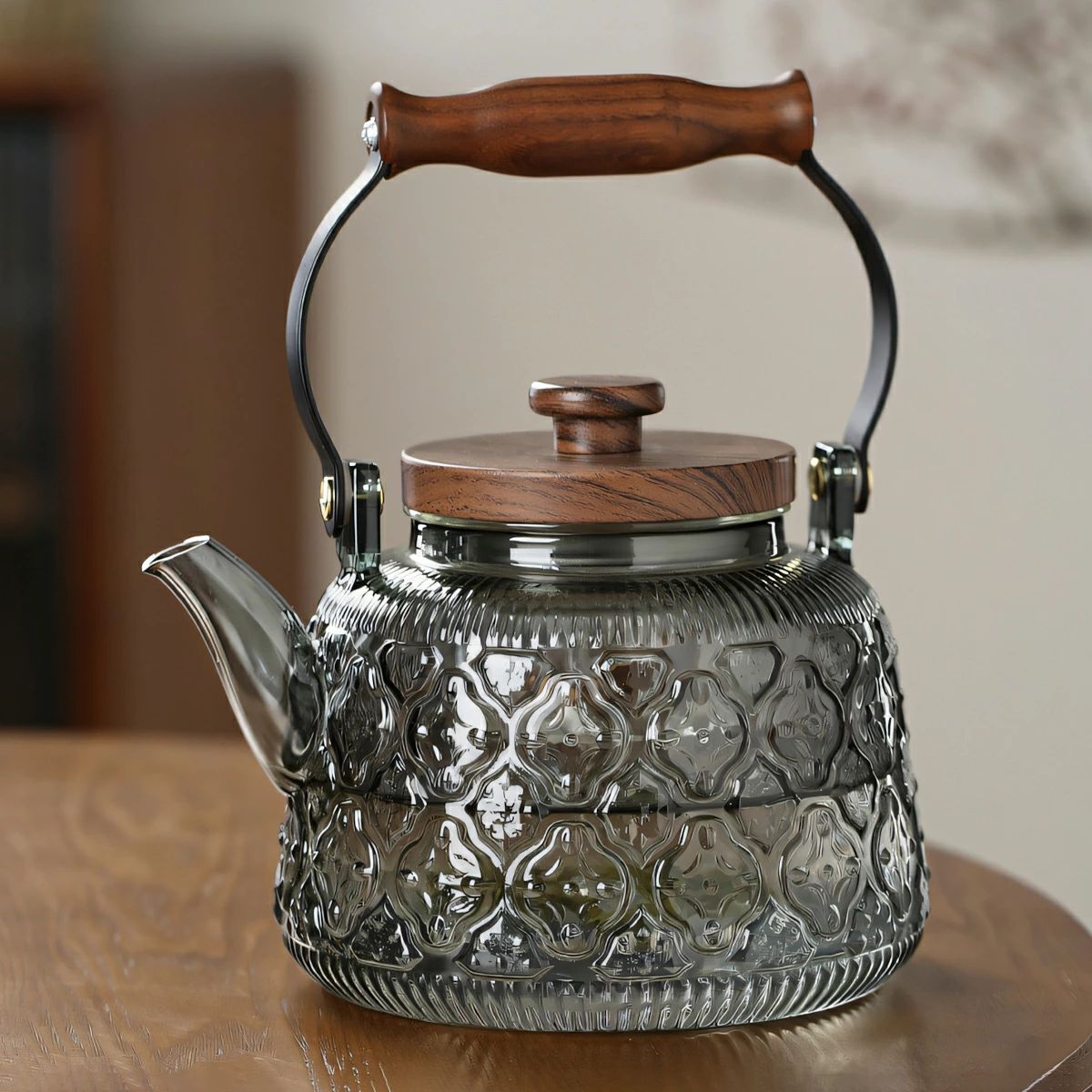 IwaiLoftガラスケトルml 耐熱 ガラス ティーポットフローラガラス 湯沸かし 手作り おしゃれ ガラスポット ガラスティーポット 大容量 紅茶ポット ガラス急須 フルーツティー 麦茶 花茶 母の日 プレゼント 直火対応