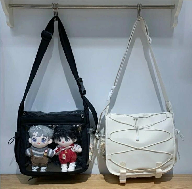 韓国 痛バッグway 痛バトートバッグ 透明ビニールバック クリアバッグ ハンドバッグ 量産型 通学通勤 両面用イベント用 贈り物 誕生日プレゼント かわいい 軽量 人気 透明 通学(4)