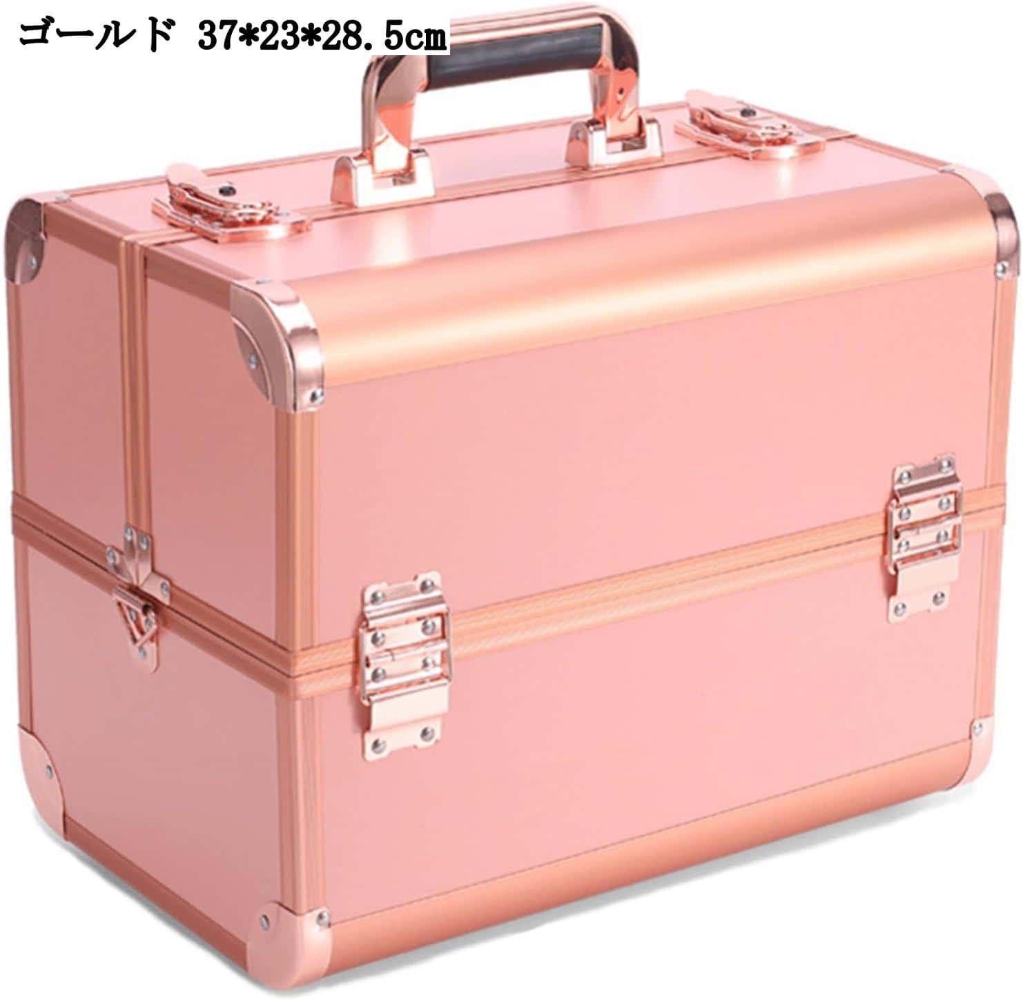 化粧ボックス メイク用品収納 引き出し式段 大容量 化粧品入れ コスメボックス 便利 軽量 携帯用 旅行用 家庭用 金色 ピンク 黒**.cm