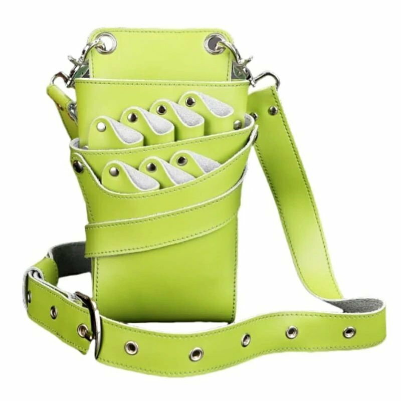 シザーケース丁シザーバッグ 本革ベルト付き ハサミ理容師 トリマー用 カミソリ、ヘアピン、化粧ブラシ..