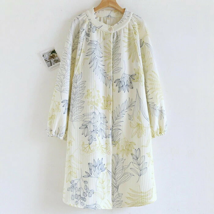 ルームワンピース ネグリジェワンピース ネグリジェ パジャマ ルームウェア レディース 春 秋 長袖 花柄 春 秋 冬 前開き ラップ ワンピース 寝巻き 総柄 ナイトウェア 部屋着 可愛い ホテル 旅行 ゆったり 授乳服 プレゼント 柔らかい 贈り物 授乳代代代代