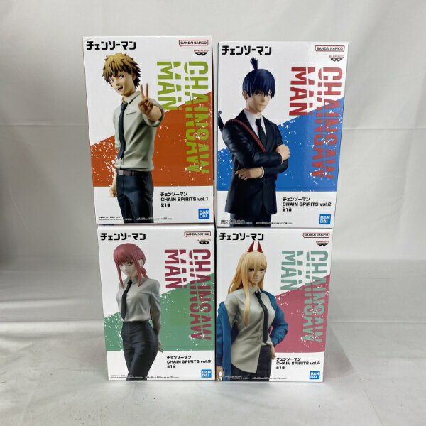 週末10％OFF★クーポン対象★【中古】【未開封】【セット】「チェンソーマン」 CHAIN SPIRITS vol.1～4(デンジ、早川アキ、マキマ、パワー) 4点＜フィギュア＞（代引き不可）6541