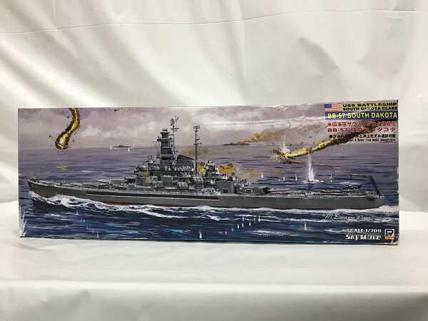 【中古】1/700 米国海軍サウス・ダコタ級戦艦 BB-57 サウス・ダコタ 「スカイウェーブシリーズ」＜プラモデル＞（代引き不可）6558