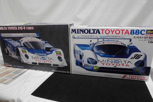 【中古】ハセガワ プラモデル 1/24 ミノルタ トヨタ 88C ハセガワ 1/24 ミノルタ トヨタ 91C-V セット＜プラモデル＞（代引き不可）6597