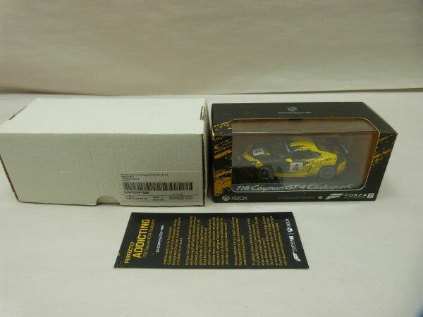 【中古】【ミニカー】1/43 ポルシェ 718 ケイマン GT4 クラブスポーツ 2019 ＃4 イエロー×ブラック PORSHE特注品＜コレクターズアイテム＞（代引き不可）6600