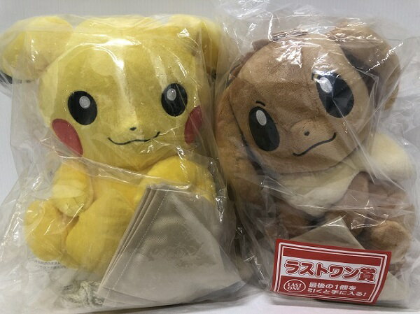 【中古】【未開封品】一番くじ 「2023 Pokemon Collection くじ ～HIDAMARI LIFE～」ひなたぼっこピカチュウ（A賞） ひなたぼっこイーブイ（ラストワン賞） ぬいぐるみ 2種セット＜おもちゃ＞（代引き不可）6605