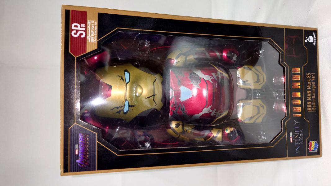 【中古】【未開封】BE＠RBRICK -ベアブリック- 400 アイアンマン Mark85(バトルダメージVer.) 「Happyくじ MARVEL Infinity SAGA 『IRON MAN』」 SP賞＜フィギュア＞（代引き不可）6573